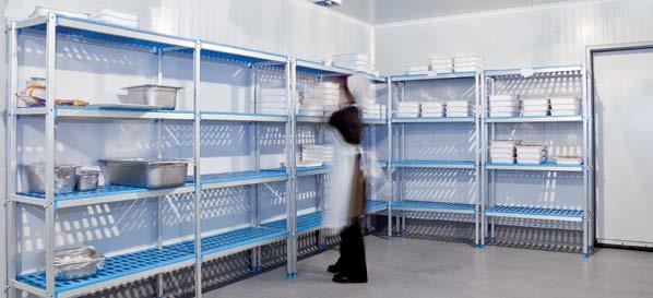 Regały modułowe aluminiowo-polietylenowe NOŚNOŚĆ: 100 KG / M BIEŻĄCY PÓŁKI 690 mm 790 mm 890 mm 990 mm Fondo 400 / 500 mm Szerokość Szerokość Szerokość Szerokość Fondo 400 / 500 mm Fondo 400 / 500 mm