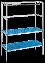 Regały modułowe aluminiowo-polietylenowe Regały modułowe aluminiowo-polietylenowe Regał jezdny (zestaw) Zastosowanie: w dużych zakładach