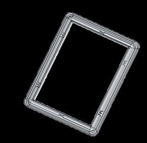 Okienko 190x151 MATERIAŁ: PC odporny na UV, przezroczysty. UWAGA: Możliwość zastosowania uszczelki. Window 190x151 MATERIAL: PC, UV-resistant, transparent. NOTE: Gasket or O-Ring may be applied.