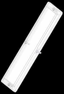 97 Etykieta opisowa 20x5 MATERIAŁ: PC odporny na UV, przezroczysty. Transparent, polycarbonate description plate 20x5 MATERIAL: PC, UV-resistant, transparent.