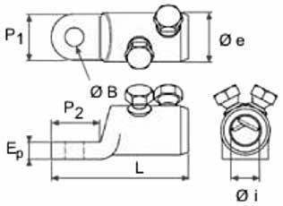 P 1 Ø e Ø B P 2 ML 20/1-12 ML 20/2-12 ML 20/3-12 ML 20/3-16 E P L Ø i Przekrój żyły roboczej Wymiary [mm] Śruby Ilość sztuk [mm 2