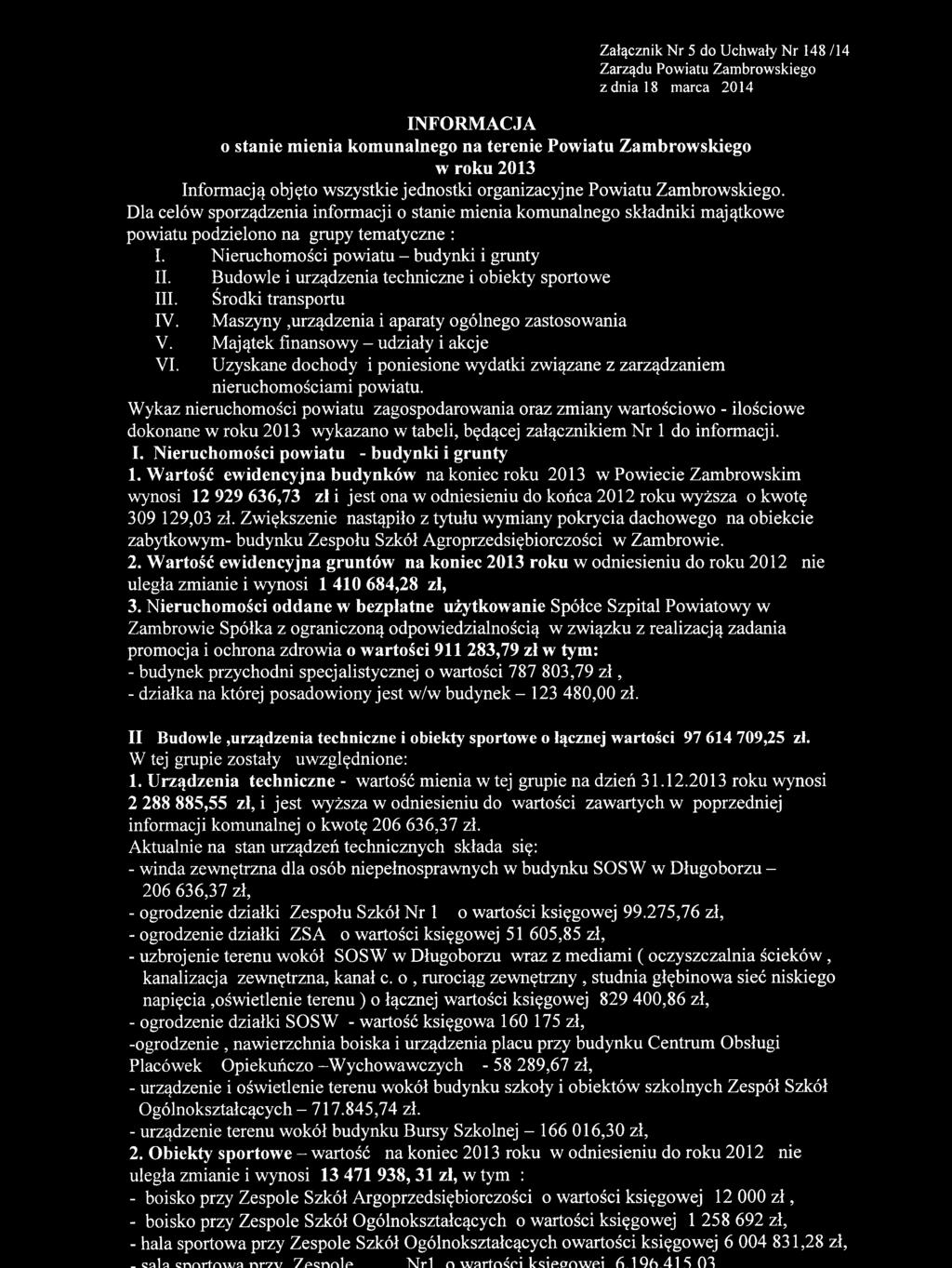o, rurociąg zewnętrzny, studnia głębinowa sieć niskiego napięcia,oświetlenie terenu) o łącznej wartości księgowej 829 400,86 zł, - ogrodzenie działki SOSW - wartość księgowa 160 175 zł, -ogrodzenie,