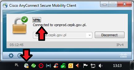 4. Weryfikacja poprawności działania, poza Stacja.SQL a) Wymagane jest aktywne połączenie VPN z serwerami CEPiK 2.