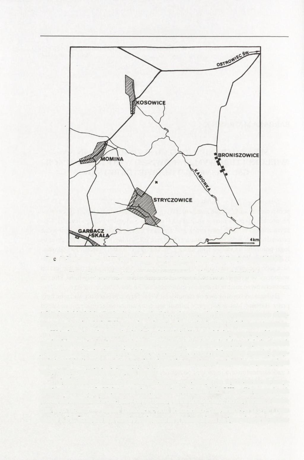 274 BARBARA MATRASZEK Ryc. 1. Stryczowice, st. VII, gm. Waśniów, woj. świętokrzyskie. Lokalizacja stanowiska (x). Rys. A. Kamińska Fig. 1. Stryczowice, Site VII, Waśniów commune, Świętokrzyskie district.