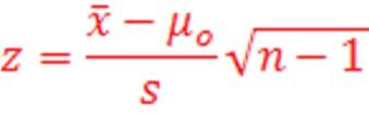TESTY DLA WARTOŚCI ŚREDNIEJ POPULACJI (próba duża) Przykład 4.2. Badano czas zakończenia reakcji chemicznej. Wykonano n=60 powtórzeń, uzyskano sr =46 s, s=13 s.