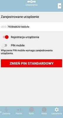 Po pierwszym poprawnym zalogowaniu istnieje możliwość ustawienia uproszczonego kodu PIN mobile (składającego się z 4 do 8 cyfr).