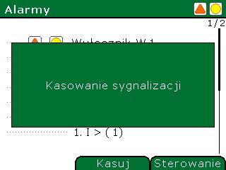 Alarmy Menu > Alarmy Sterownik realizuje szereg algorytmów ochrony pola rozdzielczego.