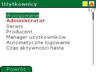 3.11. Nadzór 3.11.1. Użytkownicy Menu >Zarządzanie> Nadzór > Użytkownicy Aplikacja kontroluje i zarządza uprawnieniami 14 użytkowników określając zakres uprawnień dostępu do funkcji urządzenia, np.