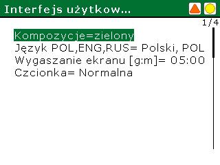 3.12.2. Interfejs użytkownika Menu > Zarządzanie > Konfiguracja > Interfejs użytkownika Gałąź menu Interfejs Użytkownika pozwala na zmianę wyglądu menu urządzenia, zmianę języka oraz ustawienie czasu