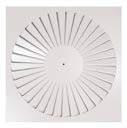 ANEMOSTATY, NAWIEWNIKI, KRATKI, ZAWORY Anemostaty wirowe Swirl diffusers Anemostat kasetonowy wirowy Rectangular swirl diffuser SW - elementy konstrukcyjne wykonane z tłoczonej blachy stalowej