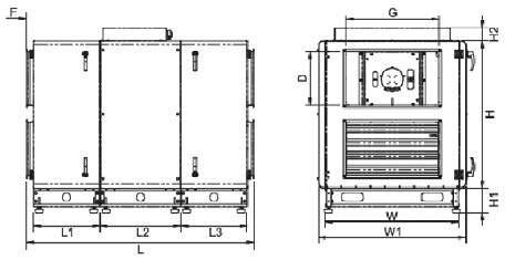 CENTRALE WENTYLACYJNE Centrale wentylacyjne z odzyskiem ciepła Air handling units with heat recovery Centrala wentylacyjna z odzyskiem ciepła Air handling unit with heat recovery RIRS H EKO 3.