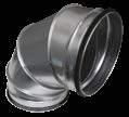 KSZTAŁTKI WENTYLACYJNE OKRĄGŁE Kolana segmentowe z uszczelką Segmented bends with gasket Kolano segmentowe z uszczelką Segmented bend with gasket BFL 90 60