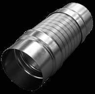 Damping layer of mineral wool secured with perforated aluminum duct.