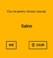 potwierdź na następnym ekranie klikając USUŃ 4.3 Urządzenia W pozycji menu Ustawienia / Urządzenia dodajemy lub usuwamy urządzenia, zmieniamy ich nazwy i miejsca.