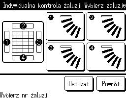 3 Wybrać numer żaluzji, której zakres ruchu jest zmieniany.