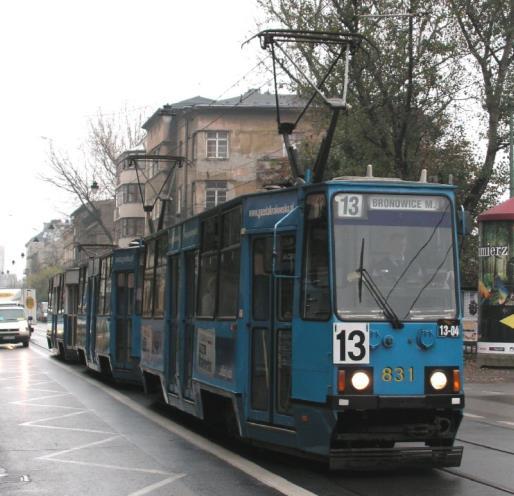 Pomiary drgań i hałasu w tramwajach wykonywano podczas realizacji procesów przewozowych, zgodnie z obowiązującym rozkładem jazdy.
