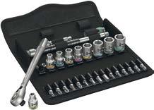8100 SA 8 Grzechotka Zyklop Metal 1 / 4 z przełącznikiem zmiany kierunku pracy w zestawie metrycznym SWITCH EXTRA SLIM FINE TOOTH FULL STEEL ULTRA COMPACT 28-częściowy zestaw w solidnym, kompaktowym