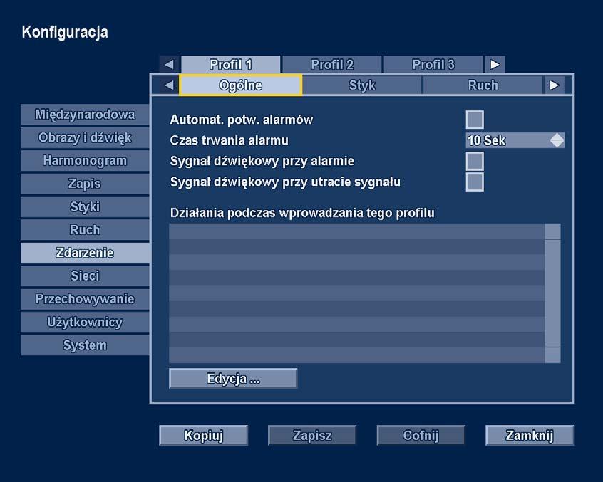 70 pl Menu konfiguracji zaawansowanej Divar XF prawidłowo skonfigurowana oraz czy oświetlenie jest wystarczające, aby obraz był pozbawiony zakłóceń.