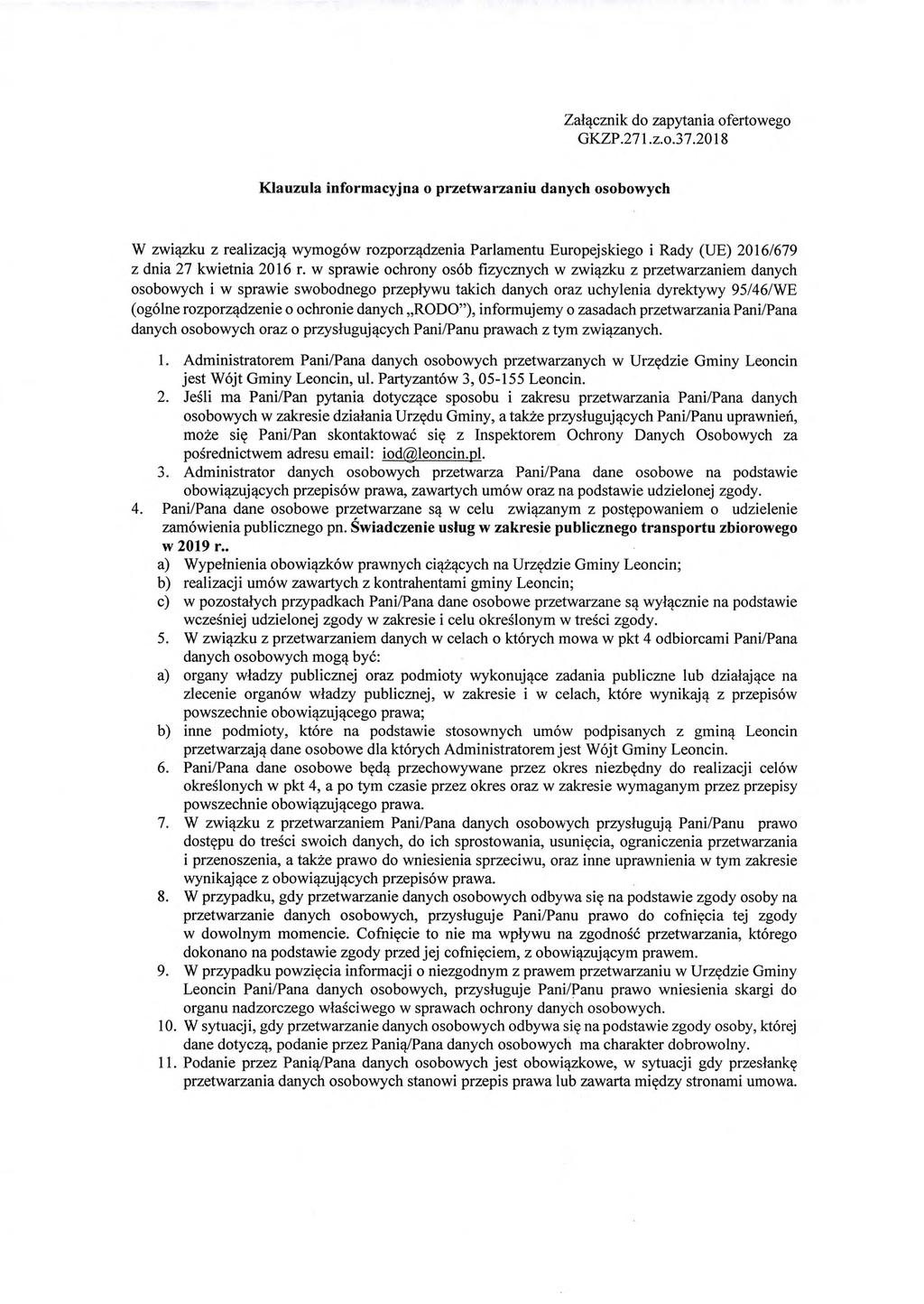 Za1cznik do zapytania ofertowego GKZP.271.z.o.37.