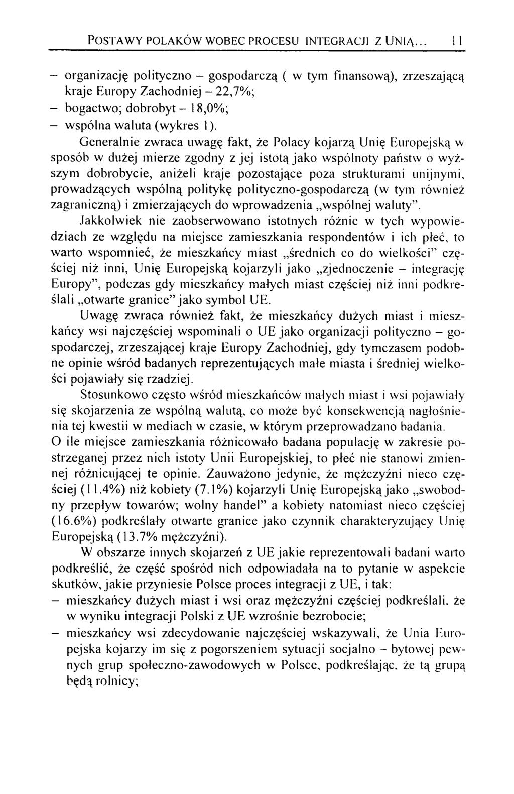 Po s t a w y p o l a k ó w w o b e c p r o c e s u in t e g r a c ji z U n i ą.