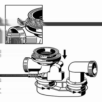 Obsługa Uszczelkę podwójną założyć na korpusie odpływowym w taki sposób, aby wgłębienie znajdowało się nad rurą łączącą.