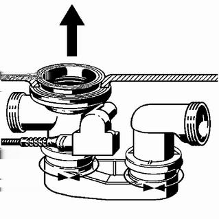 Odpływ z uszczelką podwójną przyłożyć od spodu wanny do otworu odpływowego.