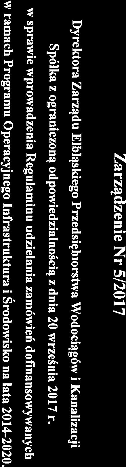 w sprawie wprowadzenia Regulaminu udzielania zamówień dofinansowywanych iy ramach Programu Operacyjnego