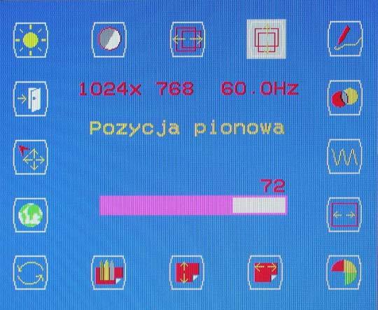Regulacja pozycji poziomej (Horizontal