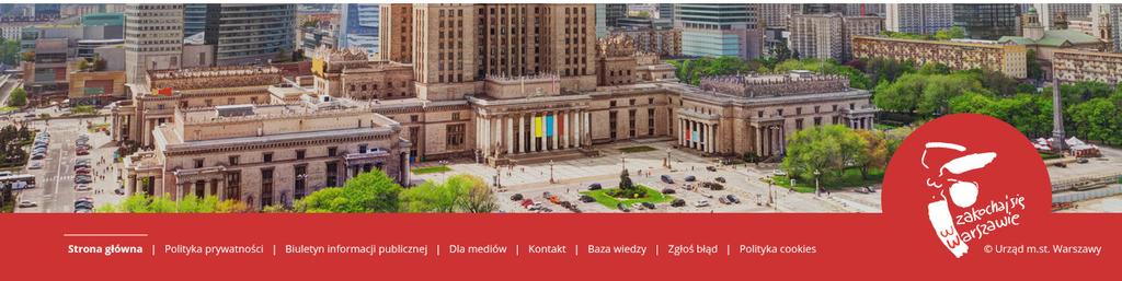 Strona 23 Miasta Stołeczne Warszawa - Księga Identyfikacji Wizualnej Portalu Miejskiego ELEMENTY STRONY - Stopka Stopka jest elementem zamykającym stronę.