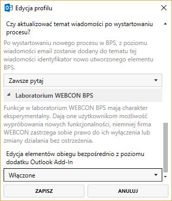 Dostępna jest możliwość uruchamiania Reguł formularza modyfikujących układ i zawartość formatki.