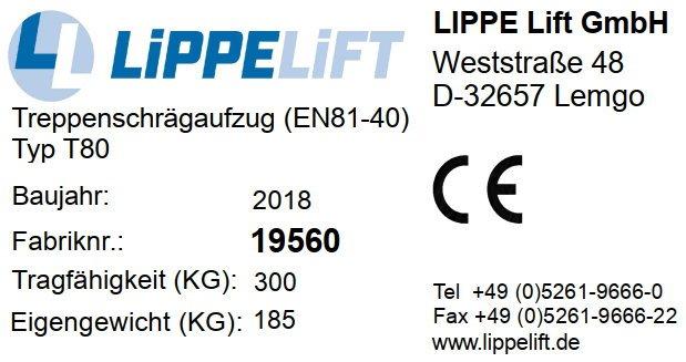 1. Informacje ogólne Na tabliczce znamionowej są podane najważniejsze informacje na temat windy platformowej.