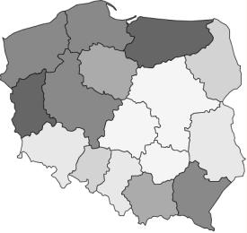 Przekrojowe miary rozproszenia wskaźnika podobieństwa struktury ludności według wieku w latach 1991-2011 Niezależnie od badanego roku, możemy wyróżnić sześć grup województw odznaczających się