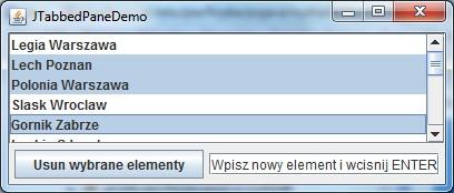 JListDemo.java ListSelectionListener listalistener = new ListSelectionListener() { public void valuechanged(listselectionevent e) { if (e.