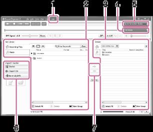 Okno oprogramowania Sound Organizer 2 (tylko dla systemu Windows) 1. Help Pomoc dla oprogramowania Sound Organizer 2.