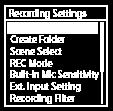 Settings] - [Recording Folder] z menu HOME, po czym