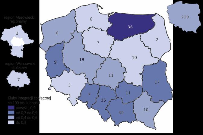 Najczęściej uczestnikami zajęć z zakresu integracji społecznej i zawodowej 2 według deklaracji CIS były osoby długotrwale bezrobotne stanowiły one 49,0% wszystkich odbiorców usług świadczonych przez