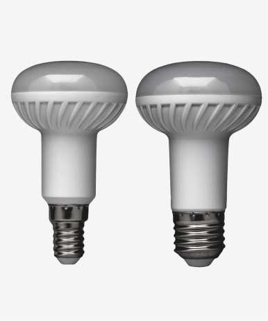 ED R energooszczędna lampa ED ŹRÓDŁA ŚIATŁA ED OBUDOA: tworzywo sztuczne KOSZ: mleczny, tworzywo sztuczne - Zamiennik tradycyjnej żarowej żarówki reflektorowej typu R.