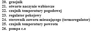 3.6. Przykładowy schemat instalacji grzewczej systemu otwartego z ochroną temperaturową kotła realizowaną przez sterownik zaworu mieszającego (termoregulator) 1. kocioł 2. czujnik temperatury kotła 3.