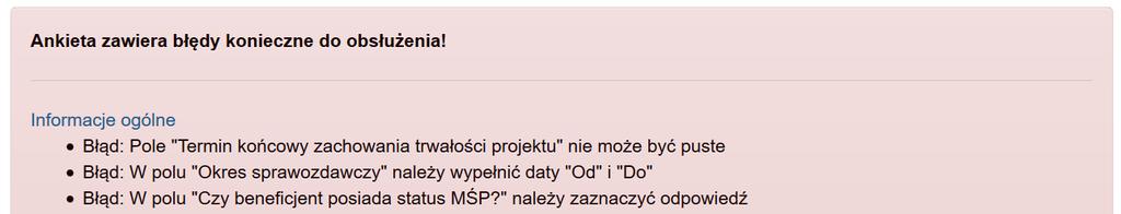 UWAGA Walidacje w Podsumowaniu mają jedynie charakter pomocniczy.