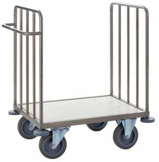 WÓZKI TRANSPORTOWE, STAL NIERDZEWNA TRANSPORT BIELIZNY Przedstawione tu wózki transportowe służą do transportu wypełnionych worków z bielizną lub innych materiałów.