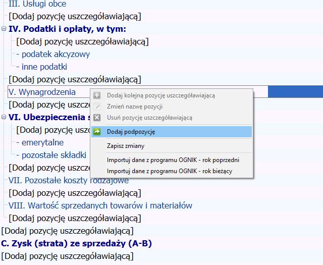 Dla pozycji, dla których można dodać PP - odpowiedni przycisk będzie aktywny. Operacje masowe Operacje masowe Podczas edycji elementu SF - możesz ułatwić sobie niektóre operacje, np.