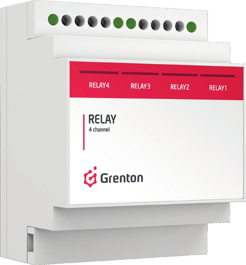 RELAY x4 DIN Moduł wyjść przekaźnikowych do montażu na szynie DIN Moduł wyjść przekaźnikowych.