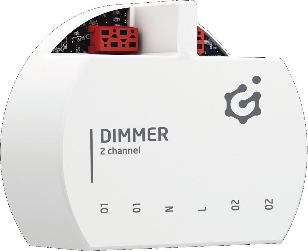 DIMMER TF-bus Uniwersalny moduł ściemniacza do montażu podtynkowego Uniwersalny moduł ściemniacza do montażu podtynkowego. Umożliwia płynne sterowanie poziomem natężenia oświetlenia.