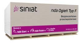 22 GIPSOWO-KARTONOWE 23 Nida Gięta (GKB / TYP A) Nida Woda Ogień Plus (GKFI / TYP DFH2) na działanie wilgoci Podstawowa płyta gipsowo-kartonowa przeznaczona do budowy sufitów i ścian łukowych.