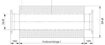 1.33. Tłumik rurowy mufowy, kołnierzowy, bosy - L D Dz D Dz 42% wolny przekrój - L Nazwa elementu Nr kat. D Dz L --- --- Tłumik akustyczny d110/315, długość L XX.110.Y.