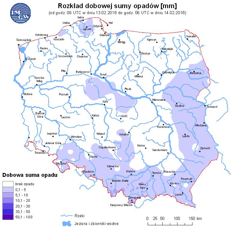 rzekach Rozkład dobowej sumy