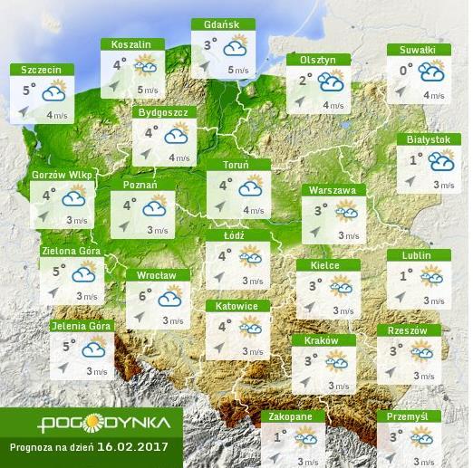 Prognoza pogody dla Polski na dziś Prognoza pogody dla