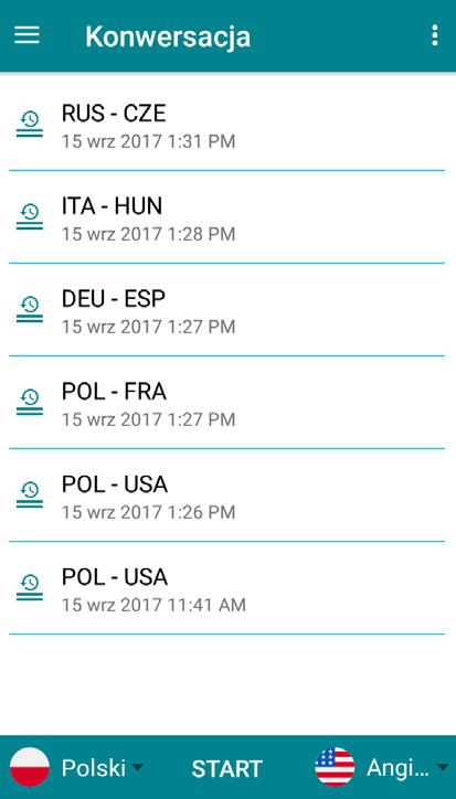 Aby wysłuchać ponownie ostatnie zdanie, należy nacisnąć przycisk lub wiersz z tłumaczeniem.