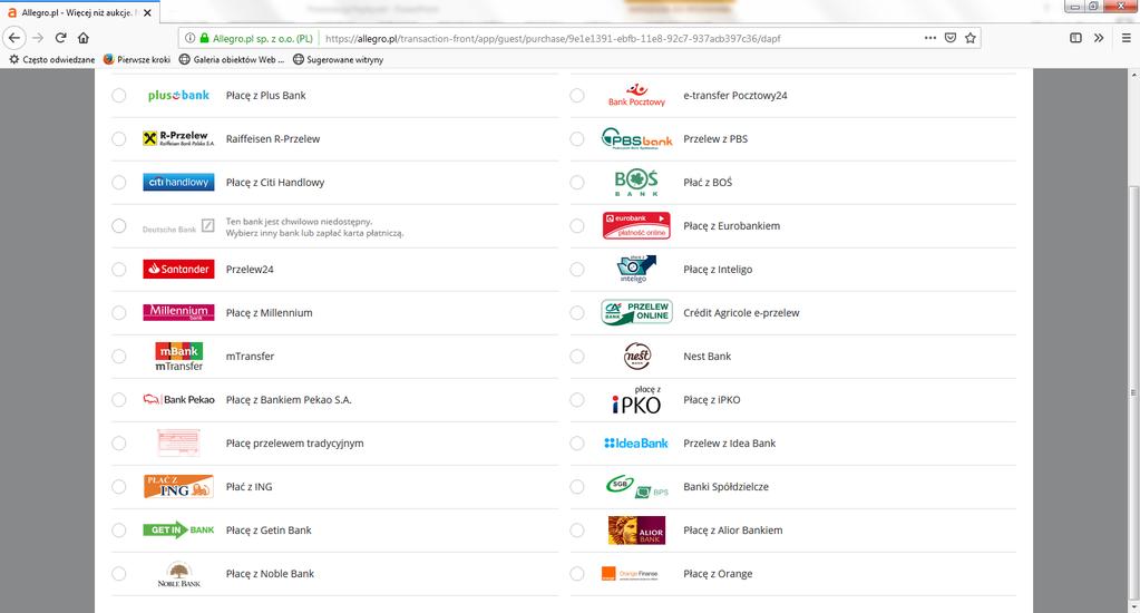 Przykład płatności na Allegro przez Paybynet Aby zapłacić na Allegro przez Paybynet, w