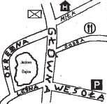 Zadanie 10. Zapoznaj si' z odr'cznym planem miasteczka D$browa. Hotel Restauracja Parking Urz$d pocztowy Odpowiedz na pytania: Jak nazywa si( ulica, przy której znajduje si( restauracja?